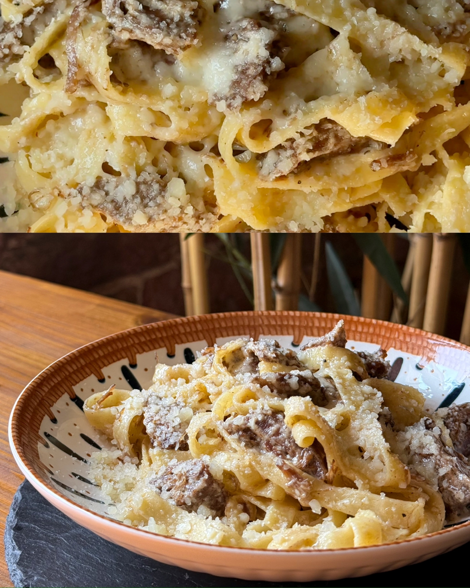 Паста с томленым мясом